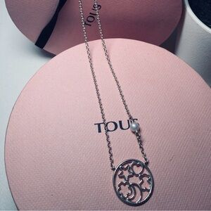 Tous Silhouette Silver Necklace with Pearl and Star Pendant